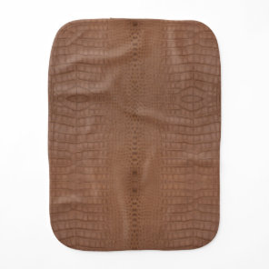 Tan Alligator Texture Print Baby Burp Cloth
