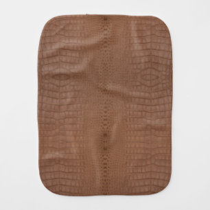 Tan Alligator Texture Print Baby Burp Cloth