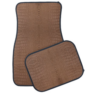 Tan Alligator Texture Print Car Floor Mat