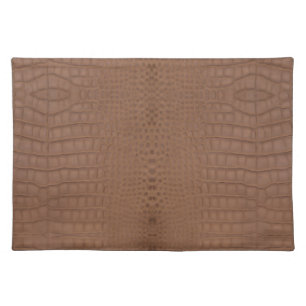 Tan Alligator Texture Print Cloth Placemat