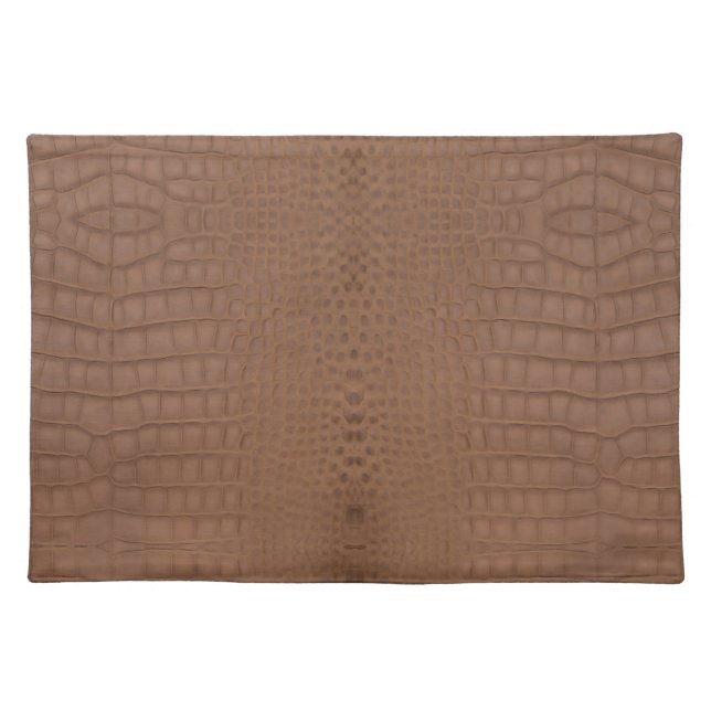 Tan Alligator Texture Print Cloth Placemat (Front)