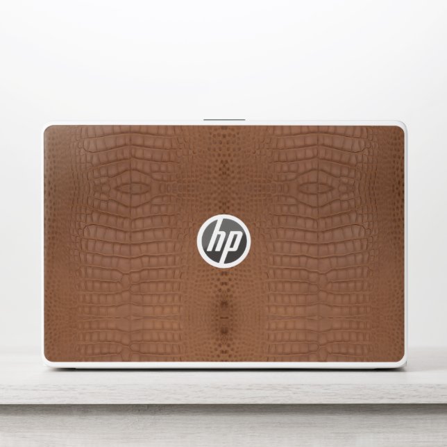Tan Alligator Texture Print HP Laptop Skin (Front)