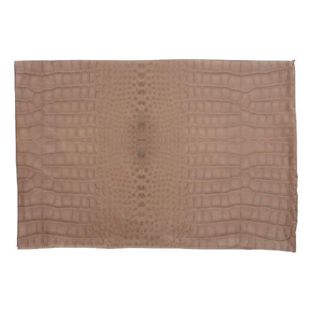 Tan Alligator Texture Print Pillow Case (Front)
