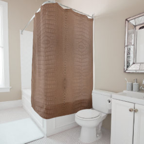 Tan Alligator Texture Print Shower Curtain