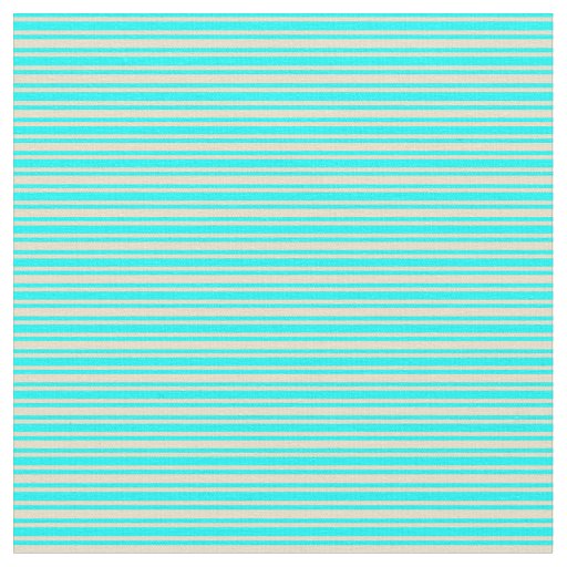 Tan and Aqua Lines Pattern Fabric