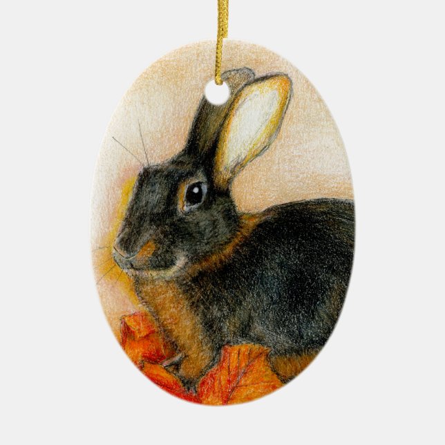 TAN AND BLACK CERAMIC ORNAMENT (Front)