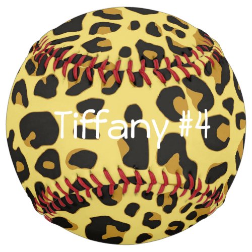 Tan and Black Cheetah Print Softball