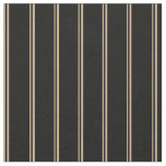 [ Thumbnail: Tan and Black Colored Stripes Fabric ]