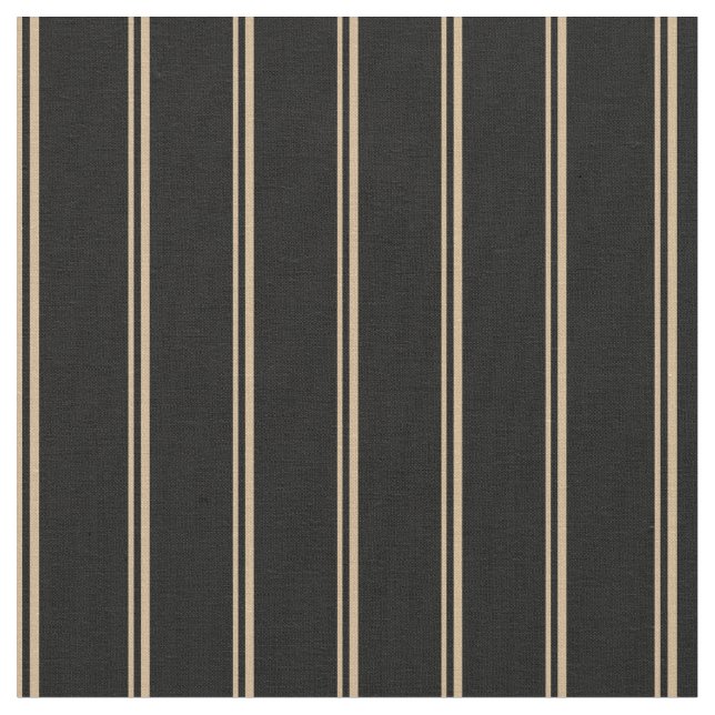 Tan and Black Colored Stripes Fabric (Close Up)