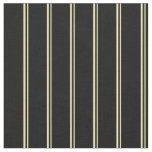 [ Thumbnail: Tan and Black Colored Stripes/Lines Pattern Fabric ]
