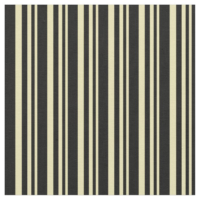 Tan and Black Colored Stripes Pattern Fabric (Close Up)