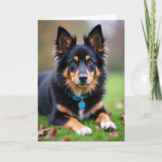 Tan And Black Dog Dads Day Card (Front)
