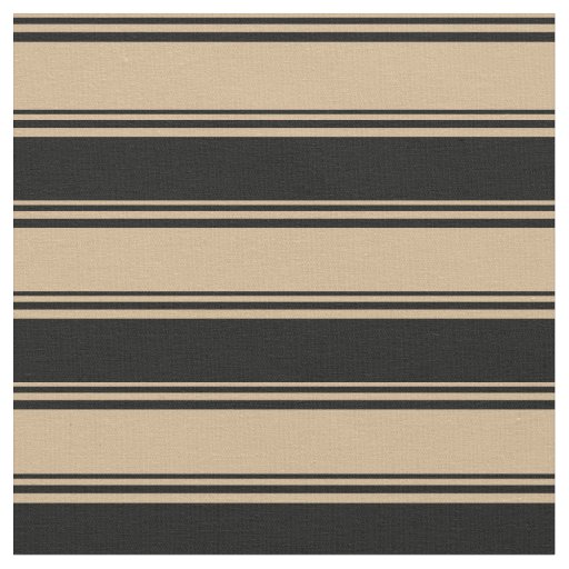 Tan and Black Lines Fabric