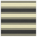 [ Thumbnail: Tan and Black Lines/Stripes Pattern Fabric ]