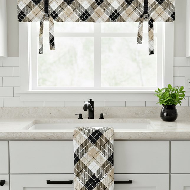 Tan and black plaid kitchen towel (Creator Uploaded)