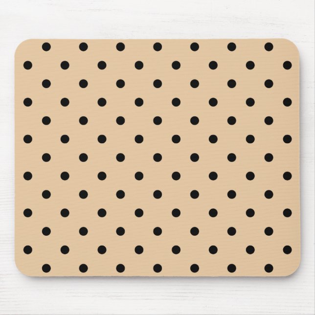 Tan and Black Polka Dot Pattern. Mouse Pad