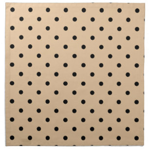 Tan and Black Polka Dot Pattern. Napkin