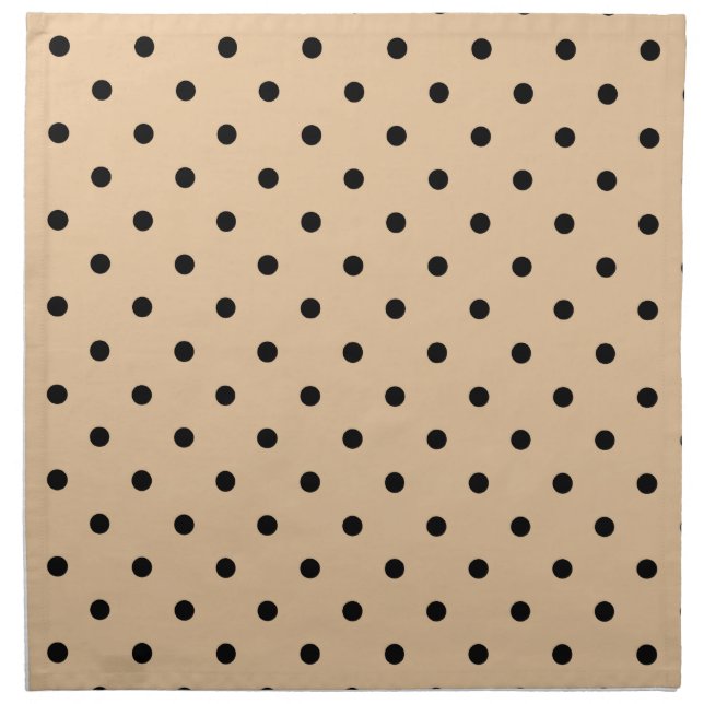 Tan and Black Polka Dot Pattern. Napkin (Front)