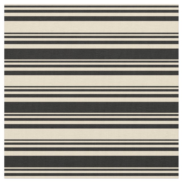 Tan and Black Striped Pattern Fabric (Close Up)