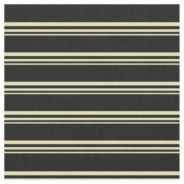 Tan and Black Stripes Pattern Fabric (Close Up)