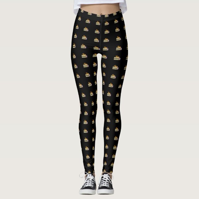 Tan and Black Yoga Gear Leggings (Front)