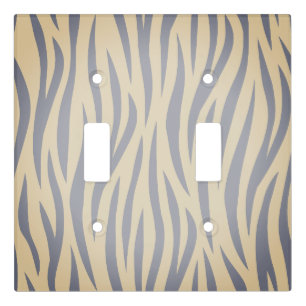 Tan and Black Zebra Stripe Light Switch Cover
