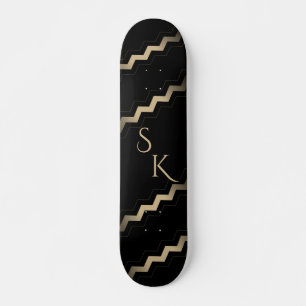 Tan and Black Zigzag  Skateboard
