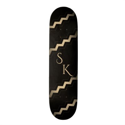 Tan and Black Zigzag Skateboard