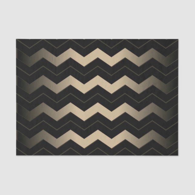 Tan and Black Zigzag  Tissue Paper (Front)