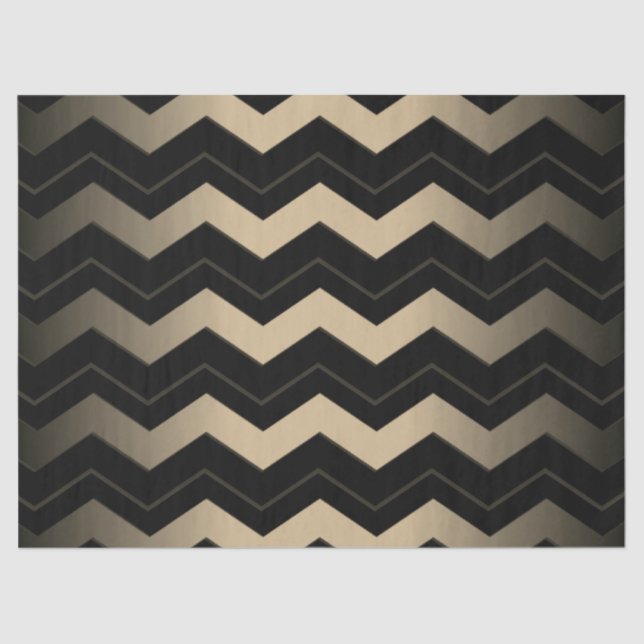 Tan and Black Zigzag  Tissue Paper (Front)