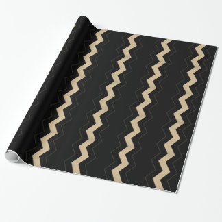 Tan and Black Zigzag  Wrapping Paper