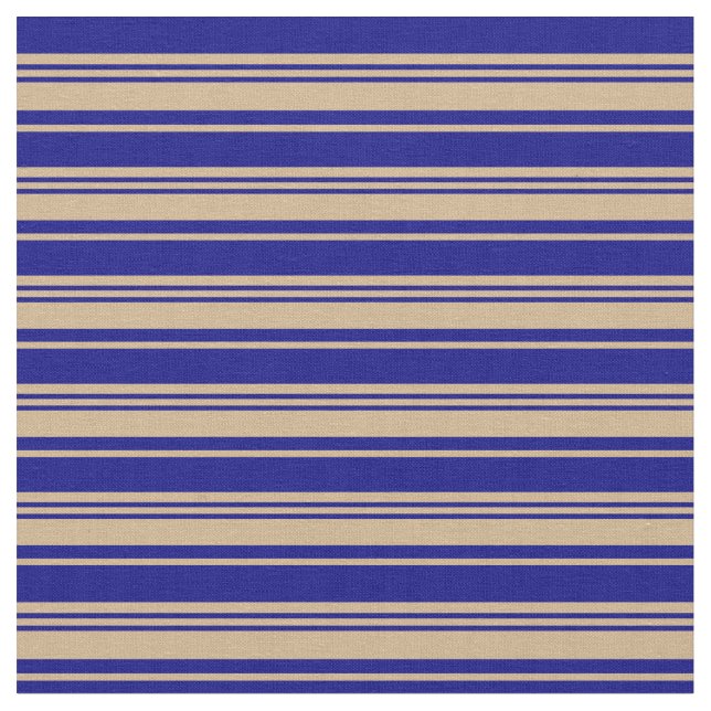Tan and Blue Colored Pattern Fabric (Close Up)