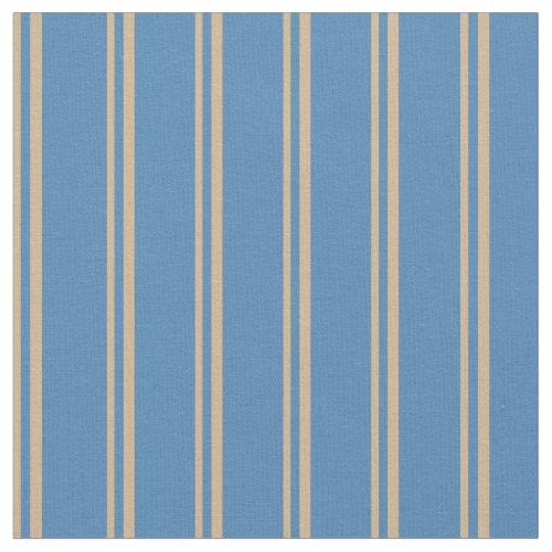 Tan and Blue Colored Stripes Fabric