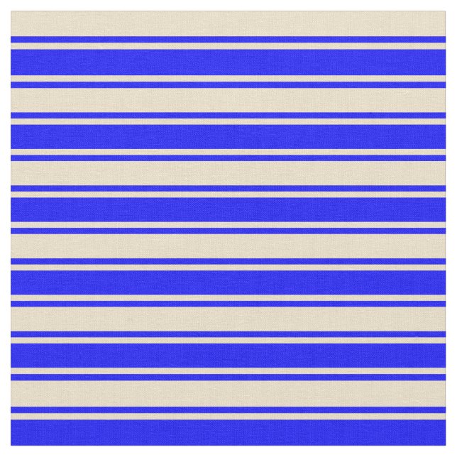 Tan and Blue Lines Fabric (Close Up)