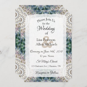 Tan and Blue Mandala Wedding invitations