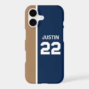 Tan and Blue Sports Theme iPhone 17 Case