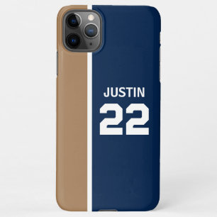 Tan and Blue Sports Theme iPhone 11Pro Max Case