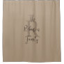 Tan and Brown Family Name Monogrammed  Shower Curtain