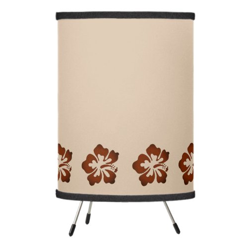 Tan and Brown Flower Small Lamp and Shades
