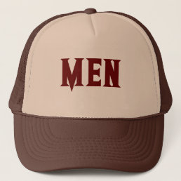 Tan and Brown MEN text with Men&#39;s boy Cool Hat Cap