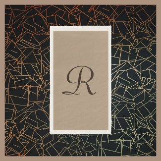 Tan and Brown Monogrammed Minimalist Neutral Color