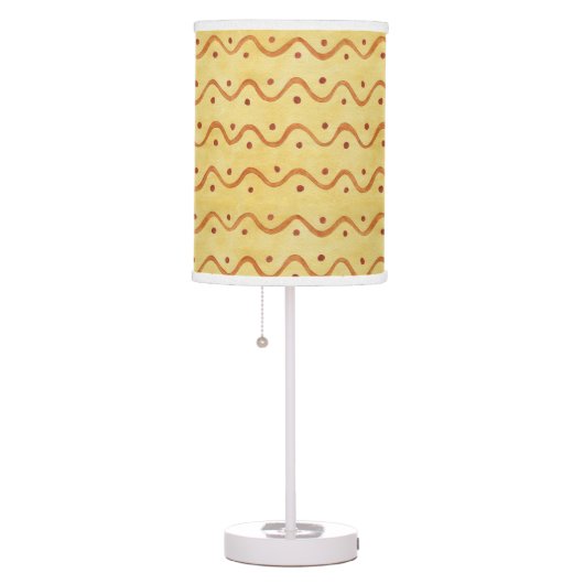 Tan and Brown Squiggle Table Lamp (Right)