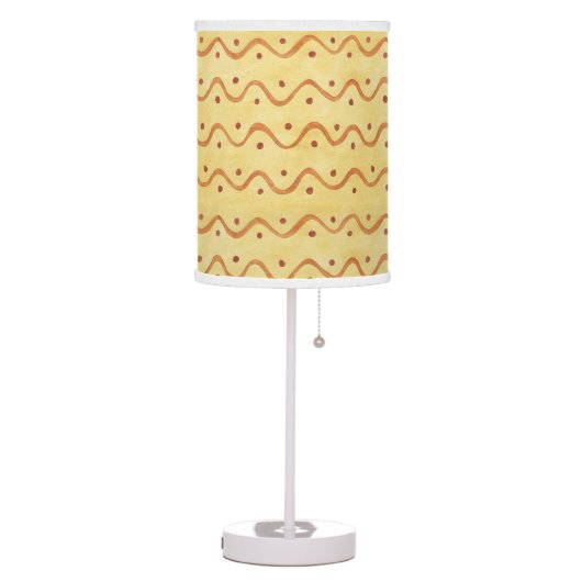 Tan and Brown Squiggle Table Lamp (Left)