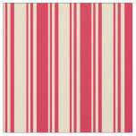 [ Thumbnail: Tan and Crimson Colored Stripes Fabric ]