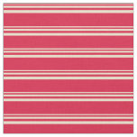 Tan and Crimson Stripes Fabric