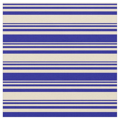 Tan and Dark Blue Lines Pattern Fabric