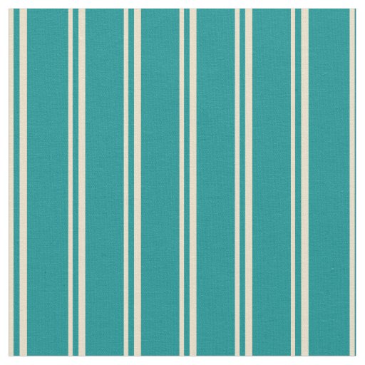 Tan and Dark Cyan Lines Pattern Fabric