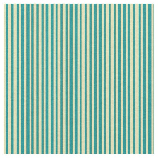 Tan and Dark Cyan Lines/Stripes Pattern Fabric