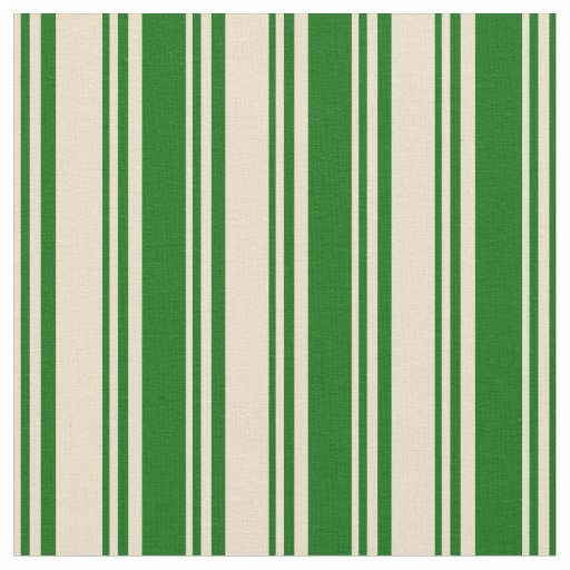 Tan and Dark Green Lines Pattern Fabric
