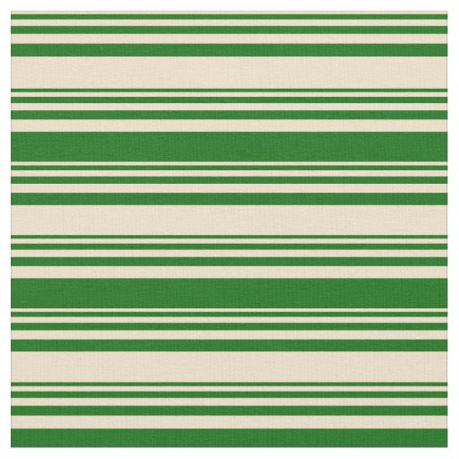Tan and Dark Green Lines Pattern Fabric